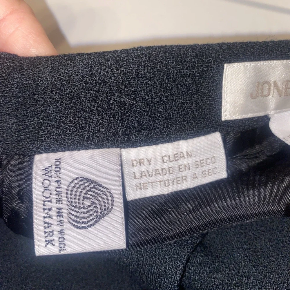 Vintage‎ Jones New York Black Wool Skirt 90s Button Front Union Made Size 6/8